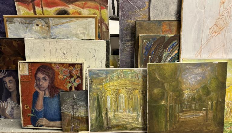 Atelieranblick des Postdamer Malers Wolfram Baumgardt