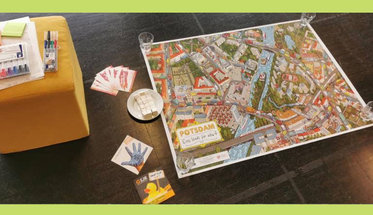 Tischspiel mit dem Stadtplan von Potsdam