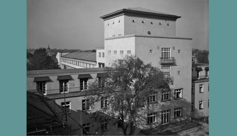 Städtisches Krankenhaus, Blick über den Neubau im Oktober 1929