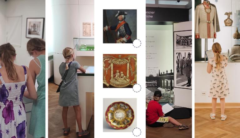 Bildcollage Kinder und Familien im Museum