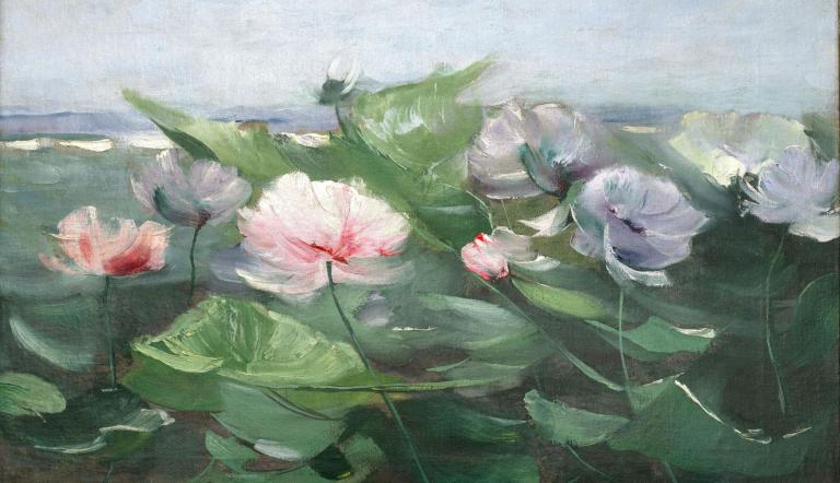 Karl Hagemeister, Wasserrosen, Öl auf Leinwand, 1881/85, Privatbesitz © Privatbesitz,