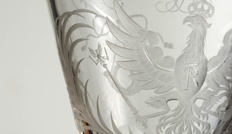 Deckelpokal auf das preußische Postwesen (Detail), 1712, Potsdam Museum, Deckelpokal auf das preußische Postwesen (Detail), 1712, Potsdam Museum,