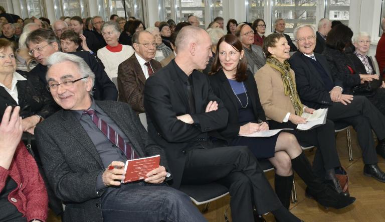Dr. Kurt Winkler, Jürgen Götzmann, Dr. Jutta Götzmann, Prof.Dr.Dr. Sabine Kunst, Manfred Stolpe (v.l.n.r.)  © Potsdam Museum,