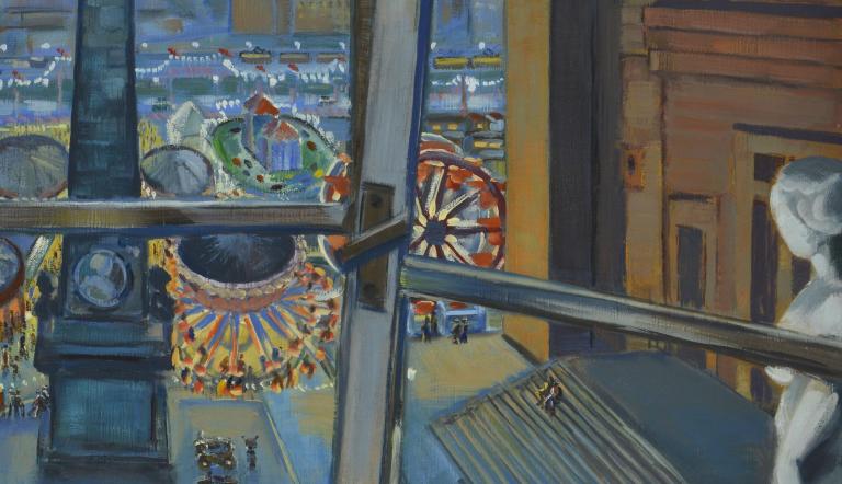 Ausschnitt - Peter Rohn, Blick aus dem Potsdamer Klubhaus, 1966,  Öl auf Leinwand, © Potsdam Museum - Forum für Kunst und Geschichte