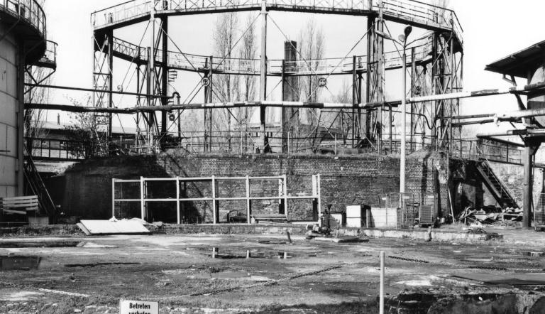 Fragment des Gasbehälters II im ehemaligen Gaswerk Potsdam, 1995 © Potsdam Museum,