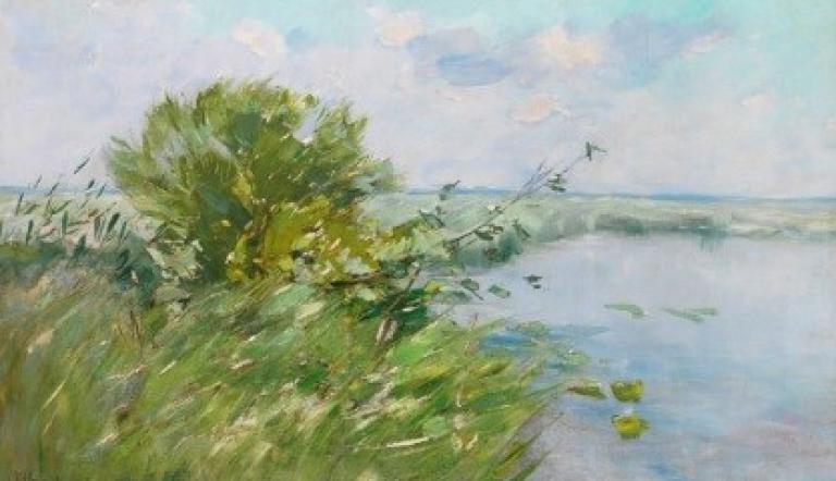 Karl Hagemeister Märkische Seenlandschaft, 1887 Öl auf Leinwand, 71 x 117 cm, Privatbesitz mawa,