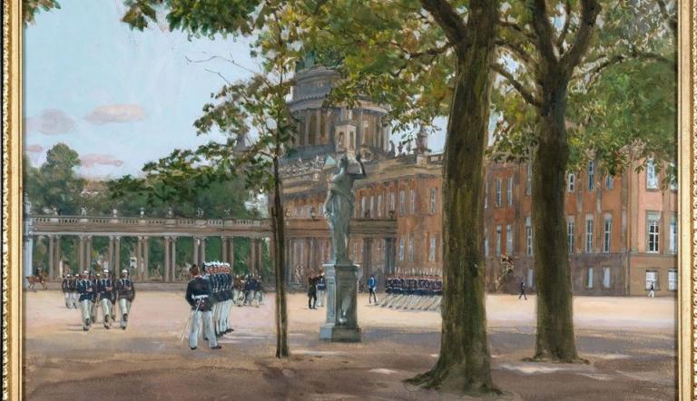 Franz Skarbina (1849 – 1910): Der Lustgarten in Potsdam, 1903, Gouache,