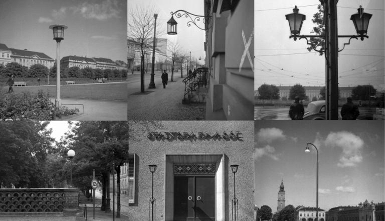 Collage Stadtbeleuchtung, Potsdam 1930er Jahre, Foto: Potsdam Museum, Städtische Lichtbildstelle Potsdam, Lizenz: Potsdam Museum