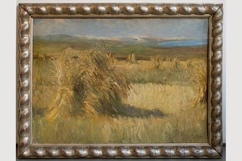 Gemälde mit einem Kornfeld