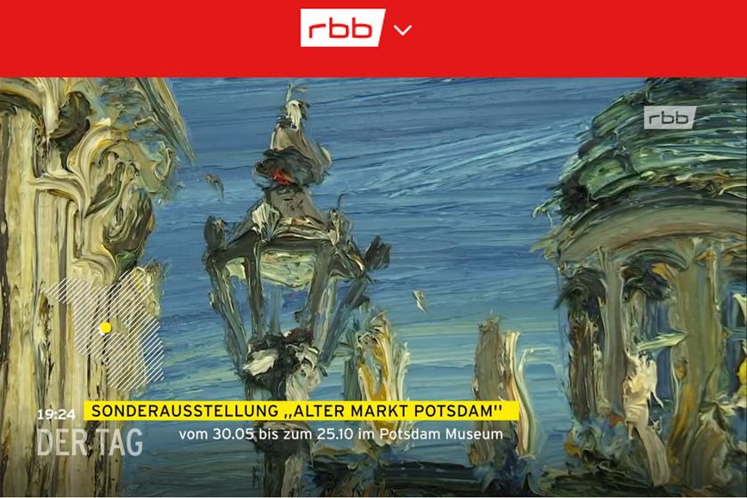 Screenshot des rbb-TV-Beitrags zur Ausstellung "Christopher Lehmpfuhl"