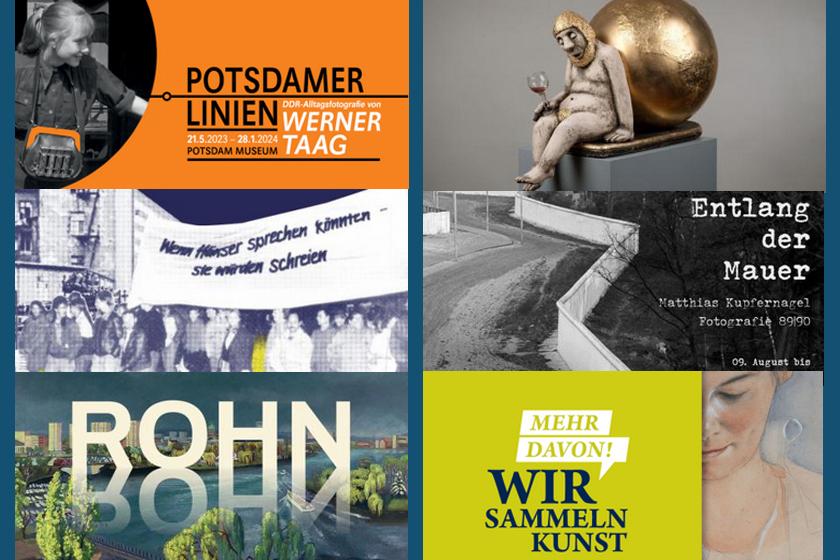 Collage mit mehreren Ausstellungsplakatmotiven
